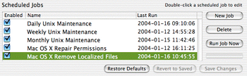 Screenshot of the cron 
job browser in Macaroni.